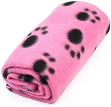 Sharing Star 1 Piece Cute Soft Puppy Blanket Paw Prints Pet Cushion Small Dog Cat Bed Soft Warm Sleep Mat (Pink)...