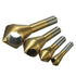 TJP 4pcs Chamfer Countersink Deburring Drill Bit Crosshole Cutting Metal Wood Tools...