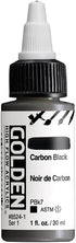 GOLDEN High Flow Acrylics, Carbon Black, 1 fl. oz. / 30 ml Bottle...