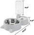 Love Dream Double Dog Cat Bowls, Pets Water and Food Bowl Set with Detachable Stainless Steel Bowl, Automatic Water Dispenser Bottle No-Spill Pet ...
