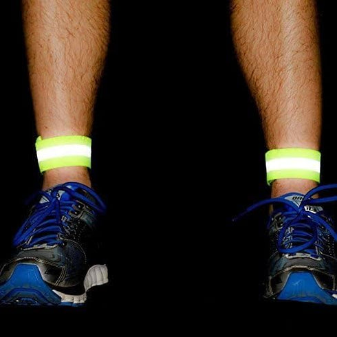 (2 Pack) High Visibility Reflective Bands Wristbands for Cycling Running Arm Wrist Ankle Bands Leg Straps and as Bike Pants Cuff Clip...