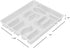 Home Basics 7 Molded Compartments Plastic Cutlery Tray (White) | Flatware and Extra Utensils Organizer | Deep Compartments | Heavy Duty | Round Co...