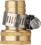 2 Pack 5/8 Inch Brass Female Thread Hose Repair Mender Hose Connectors with Stainless Clamp...