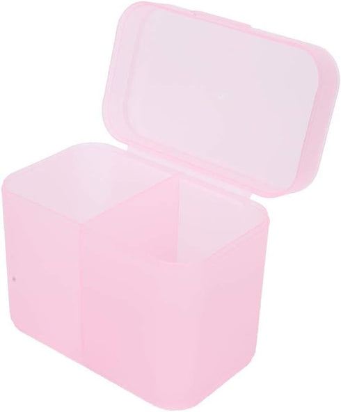 Dioche 2 Grids Nail Storage Box Nail Polish Remover Pad Storage Container Cosmetic Storage Box Organizer Holder Cotton Film Box for Nail Tools, Co...