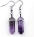 Healing Crystal Hexagonal Points Drop Dangle Earrings Set Quartz Natural Stone for Women Chakra Natural Quartz Stones Amethyst Gemstone Hook Spiri...