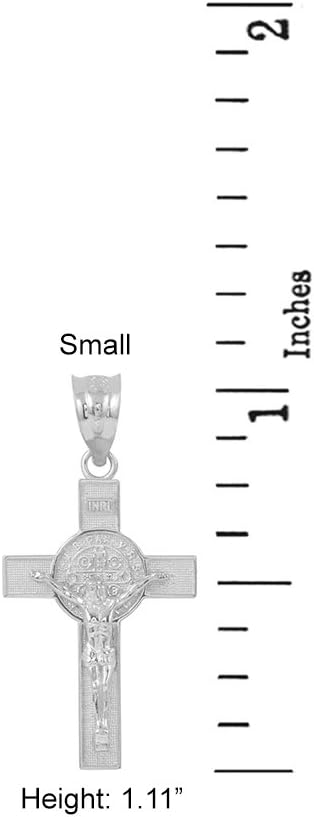 925 Sterling Silver St. Benedict Crucifix Cross Charm Pendant (1.10")...