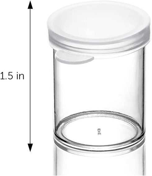 DecorRack 30 Plastic Mini Containers with Lids, 1oz, Craft Storage Containers for Beads, Glitter, Slime, Paint Pots or Seed Storage, Small Clear E...