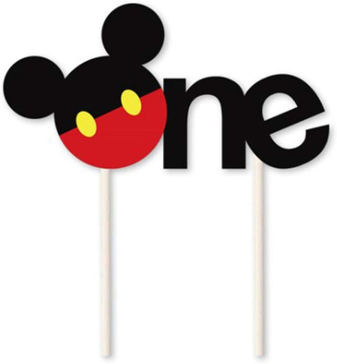 Hongkai Mouse ONE Cake Cupcake Toppers Cake Toppers Picks for Baby Boy Girl 1st Birthday Happy Birthday Baby Shower Anniversary Party Decorations ...
