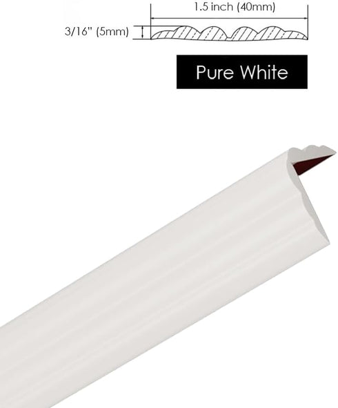 Inside & Outside Corner Trim, Peel and Stick Wall Molding Trim 3D DIY Decorative Lines for Wall Floor Window Door Ceiling and More,Flexible,Self-A...