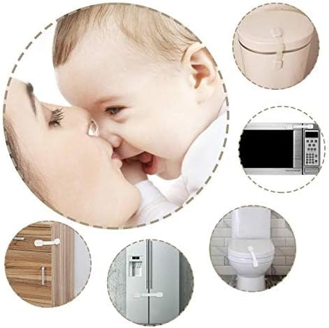 Child Proof Cabinet Locks - Cabinet Locks Baby Proofing with 3M Adhesives for Refrigerator, Oven, Cupboards, Toilet Seat - Adjustable,Easy Install...