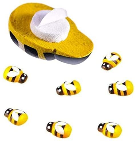 VISCAL 100Pcs Wooden Bee Decor,Self-Adhesive Painted Flatback Mini Wooden Bumble BeesCraft Scrapbooking DIY Decor Supplies, Birthday, Party?Scrapb...