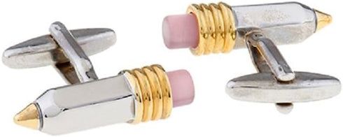 Pencil School Teacher Architect Pair Cufflinks in a Presentation Gift Box & Polishing Cloth...