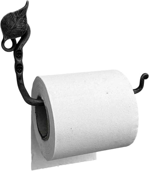 Hand Forged Metal Leaf Toilet Paper Holder Wrought Iron Handmade Toilet Paper Modern Farmhouse Wall Mounted Toilet Paper Holder Antique Finish Hea...