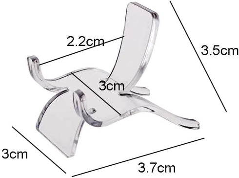 10 Pieces Acrylic Display Holders Acrylic Triangle Display Holder Easel Display Stands Plastic Display Easel Stands Mini Collection Stand Display(...