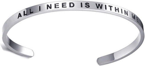 Jude Jewelers 4mm Width Stackable Stainless Steel Inspirational Bangle Bracelet...