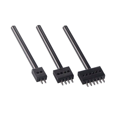 Leather Round Hole Punching Tool 3pcs Prong Punch Tool Set with 2/4/6 Prong Options for Precise Round Hole Punching DIY Leather craft?5MM?...