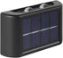 4 LED Waterproof Solar Fence Lights Up and Down, Small Solar Step Light, White Deck Lighting Illuminate Outdoor for Patio Shed Pool...
