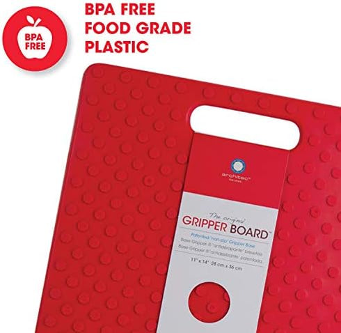 Architec Original Gripper Barboard, 5" by 7", White, Patented Non-Slip Technology and Dishwasher Safe Cutting Board...