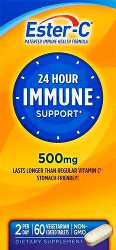 Ester-C Vitamin C, 500mg Tablets, 60-Count, Unflavored (Packaging May Vary)...