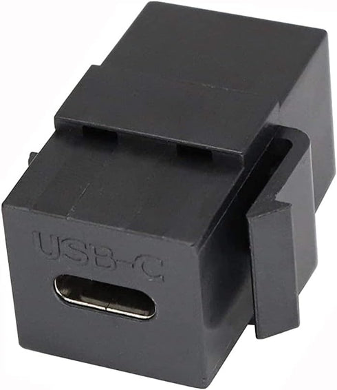USB C Keystone Jack, Traovien USB 3.1 Type-C Connector Keystone Insert Female to Female, Coupler Type for Wall Plate Outlet Panel-Black(1pcs)...