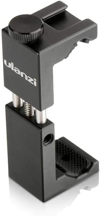 ULANZI ST-02S Aluminum Phone Tripod Mount w Cold Shoe Mount, Support Vertical and Horizontal, Universal Metal Adjustable Clamp for iPhone 12 11 Pr...