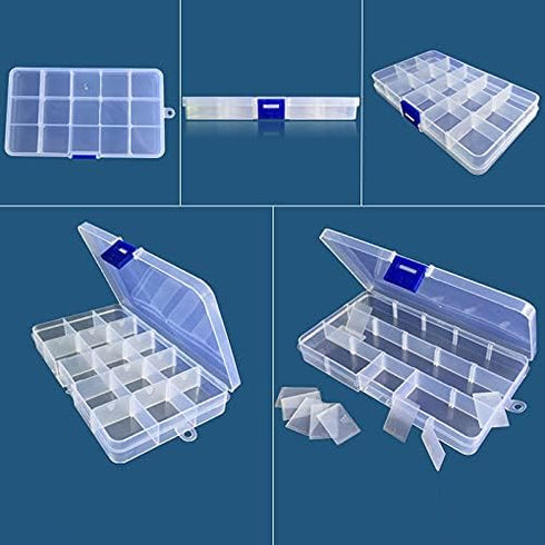 OriGlam 17cm x 8cm Clear Visible Plastic Box, Storage Box Case Container Organizer (17cm x 8cm)...