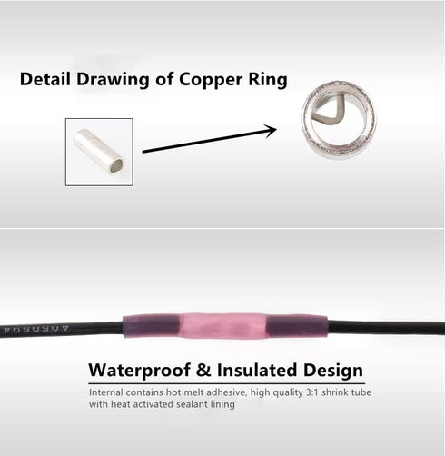 Heat Shrink Wire Connectors - 128PCS Solder Seal Wire Connectors Insulated Waterproof Wire Terminals Electrical Butt Splice Butt Connectors for Ma...