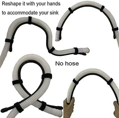 Universal Adjustable Shape Drain Hose Guide Assembly for Kitchen Sink Laundry Tub Washing Machine Discharge Hose Clip Hose Holder Fits All Drain H...