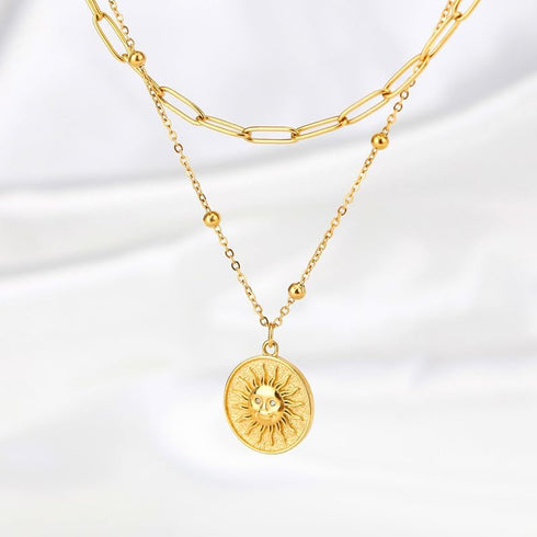 Feilifan Dainty Gold Layered Necklaces for Women, 18K Gold Plated Stainless Steel Necklace, Adjustable Pendant Necklace...