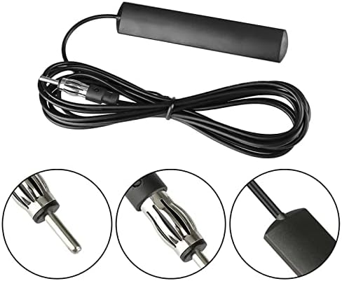 Car Antenna, Universal AM/FM Radio Antenna, 5M/16ft, Black, Compatible with Car Stereo Receiver, Media Head Unit, Marine Boat Radio...