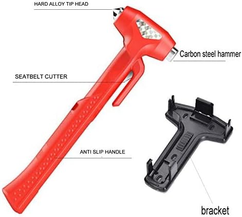 Car Window Breaker, Glass Breaker And Seatbelt Cutter, Emergency Car Glass Safety Hammer, Window Punch Seatbelt Cutter For Family Rescue & Auto Es...