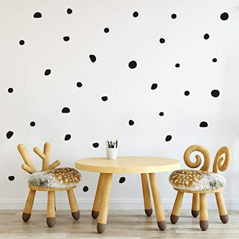Hand Drawn Circle Dots Wall Decals Peel and Stick for Kids, Baby Bedroom Nursery and Living Room. 144 pcs Vinyl Wall Stickers Decor (Black)...
