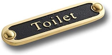 Toilet Brass Bathroom Door Sign. Traditional Style Home Décor Wall Plaque Handmade By The Metal Foundry UK....