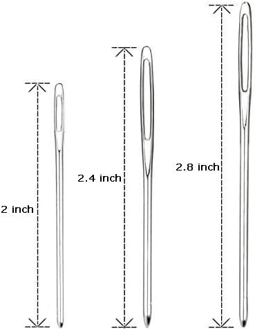 Hekisn Large-Eye Blunt Needles, 12 Pieces Pro Quality Stainless Steel Yarn Knitting Needles, Sewing Needles, Crafting Knitting Weaving Stringing N...