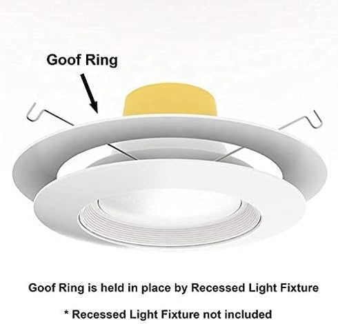 LightLabs Goof Ring Gloss 6 Pack 8.06" Diameter for 6" Cans. Inlcudes Mounting Tape to Fix Drywall Damage for Flush Mount Recessed Down Lights. 6....