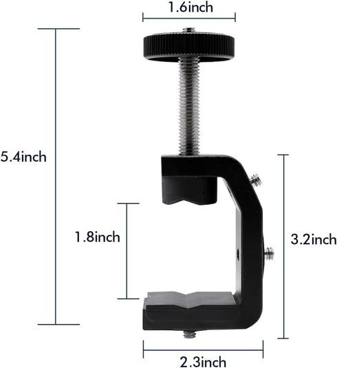 SLOW DOLPHIN Photography C Clamp Camera Clamp Mount with 1/4" Screw for Photo Studio Video DSLR,Cameras, Light Stand, Desk, Rods, Hooks, Shelves, ...