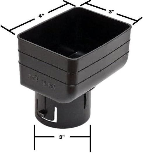 K-TEC downspout drainage adapters-variations (3"x4"x3", Black)...