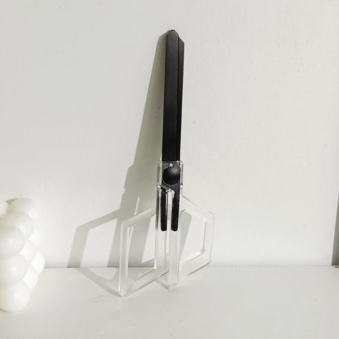Multipurpose Office Scissors Clear Acrylic Handle with Non-adhesive Plating Matte Black Tape Paper Knife Edge Cutting Scissors Stationery Desk Acc...