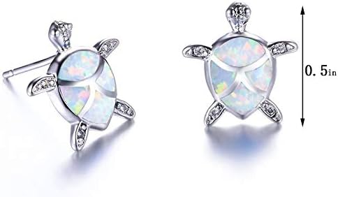 4 Pairs Cute Rhinestone Turtle Stud Earrings...