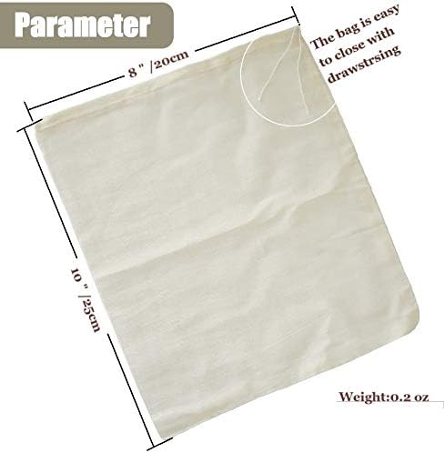 Cheesecloth Bags for Straining,Reusable Cold Brew Coffee Cheese Cloths Strainer,Large Nut Milk Tea Juice Bag,100% Natural Cotton Fine Mesh Filter ...