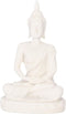 AUNMAS Buddha Meditation Statue, Small Sitting Sandstone Carving Harmonious Figurine for Home Office Desktop Decoration, White 4.3Inch...