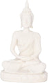 AUNMAS Buddha Meditation Statue, Small Sitting Sandstone Carving Harmonious Figurine for Home Office Desktop Decoration, White 4.3Inch...