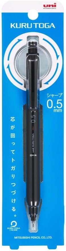 uni Kurutoga KS 0.5mm Mechanical Pencil Black (M5KS1P.24)+uni Mechanical Pencil Lead,The Uni Smudge-Proof Leads 0.5mm HB 3 Set Sticky Notes...
