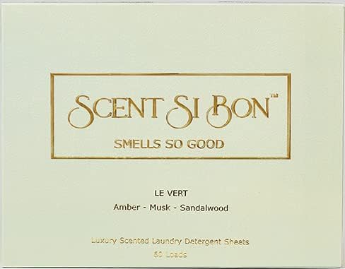 Luxury Scented Laundry Detergent Sheets, 60 Loads, Le Vert Scent Inspired by Creed Aventus, Eco-Friendly Formula, Biodegradable Detergent Strips, ...