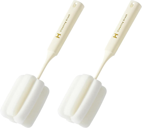2Pcs Long Handle Bottle Brush Cleaner Flexible Reusable Bottle Cleaning Brush for Cups Mugs Water Bottles Wine Glasses Baby Bottles...