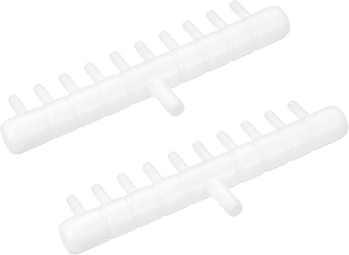 uxcell 2Pcs 9mm to 5.5m 10 Ways Air Line Tubing Splitter Connector Fish Tank Oxygen Pipe Air Tubing Adapter for Aquarium, White...