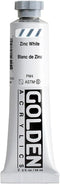 Heavy Body Acrylics by GOLDEN, Zinc White, 2 fl. oz. Tube, Professional Acrylic Paint, Semi-Transparent...