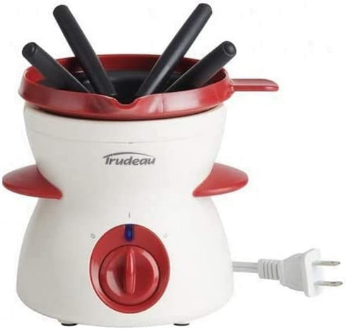 Trudeau Chocolate 7 Piece Fondue Set, 5.8 x 5.7 x 6 inches, Red White (05217017)...