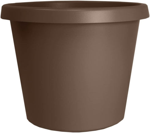 The HC Companies 6 Inch Round Prima Planter - Small Plastic Plant Pot with Rolled Rim for Indoor Outdoor Plants Flowers Herbs, Chocolate...