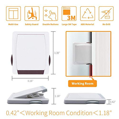 Goodv Child Proof Window Sliding Door Lock 2 Grey Packs (Suit for Working Space Over 0.42in and Under 1.18in) Security Your Baby Safe and Protect ...